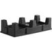 A black plastic Regency dunnage rack top with slotted holes.