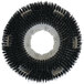 A circular brush with black nylon bristles.