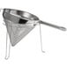 A stainless steel Choice 12" Coarse China Cap strainer with a handle.