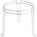 A round metal stand with legs for a Choice 12" Coarse China Cap Strainer.