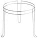 A round metal stand with two legs for a Choice Fine China Cap Strainer.