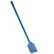 A blue plastic spade with a handle.