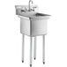 A Steelton stainless steel one compartment sink with faucet on a counter.