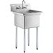 A Steelton stainless steel sink with faucet.