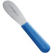 A Dexter-Russell blue plastic sandwich spreader with a smooth edge and handle.