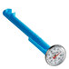A Taylor 6091N instant read pocket probe dial thermometer with a blue round metal handle.