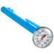 A Taylor 5988N pocket probe dial thermometer with a blue handle and a white circle on the dial.