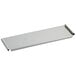 A white rectangular Baker's Mark aluminized steel tray with a metal sliding cover.
