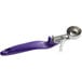 A purple and silver metal Thunder Group thumb press disher with an ergonomic handle.