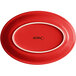 An Acopa Capri red oval stoneware platter.