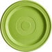 An Acopa Capri green stoneware plate with a circular pattern.