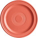 An Acopa Capri coral stoneware plate with a red coral reef design.