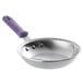 A Vollrath Wear-Ever aluminum frying pan with a purple handle.