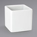 A white square Front of the House Canvas porcelain ramekin.