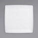 A white square Front of the House porcelain plate with a white rim.