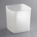 A white square Carlisle food storage container with a square top.