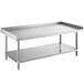 A Regency stainless steel equipment stand with a stainless steel undershelf.