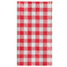 A pack of 125 red and white checkered 2-ply dinner napkins.