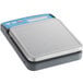 An AvaWeigh PC10 digital portion scale with a blue top and silver base.