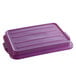 A Vollrath purple plastic lid for a food storage box with raised allergen-free snaps.