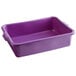 A purple rectangular plastic Vollrath food storage box.