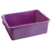 A purple plastic Vollrath Color-Mate bus tub.