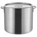 A Choice heavy weight aluminum stock pot with a lid.