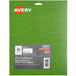 A package of green Avery PermaTrack labels with white text on a label.