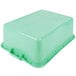 A green Vollrath Traex plastic food storage box with a lid.