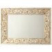A white rectangular melamine tray with a brown and gold ornate design.