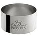 A stainless steel circular ring with text that reads "Fat Daddio's ProSeries" on it.