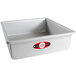 A white rectangular container with a red and white label for a Fat Daddio's ProSeries square cake pan.
