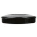 A Carlisle black polypropylene round container with a lid.