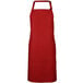 A red Mercer Culinary Genesis apron with a black strap and pocket.