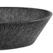 A black polyethylene oval basket with a gray rim.