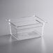 A Vigor clear polycarbonate food pan with a clear lid.