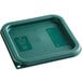 A Vigor green plastic food storage container lid.