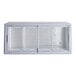 A Galaxy white curved top display freezer with open wire mesh doors.