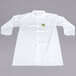 A white Cordova disposable lab coat with a green and black patch.