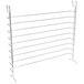 An Eagle Group tray slide rack for wire shelving with many thin metal rods.