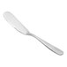 A Fortessa Grand City stainless steel butter spreader with a white background.