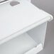 A white Bulman counter mount food wrap film dispenser shelf with a metal handle.