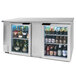 A Beverage-Air wine refrigerator with bottles inside.