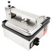 A Vollrath Cayenne Single Panini Sandwich Press machine with grooved plates and a lid.