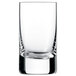 A clear Schott Zwiesel shot glass with a small rim.