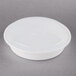 A white Pactiv plastic container with a lid.