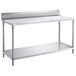 A Regency stainless steel poly top work table with undershelf.
