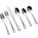 A set of Acopa Sienna stainless steel dinner/dessert spoons and forks.