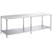 A Regency stainless steel poly top table with undershelf.