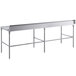 A Regency stainless steel rectangular table with a poly top and open base.